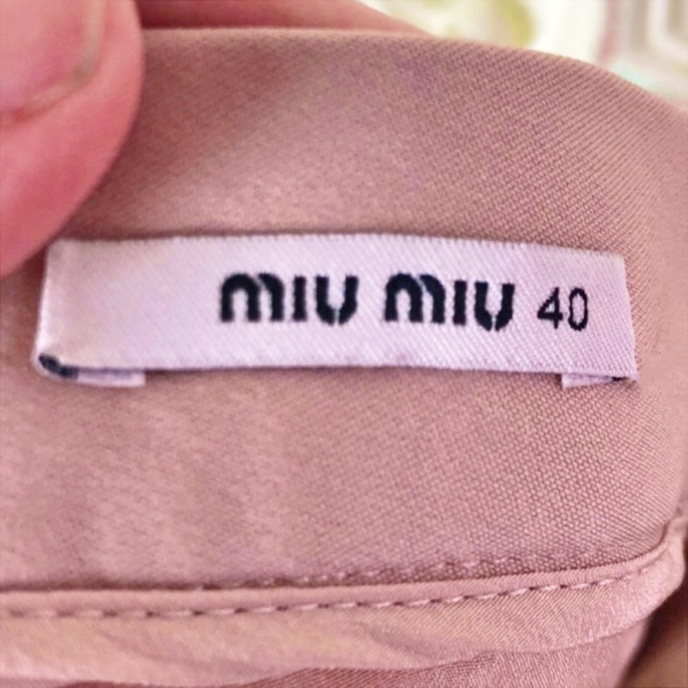 Miu Miu Blush Pink Ruffled Pencil Skirt With Slit - Picture 5 of 7